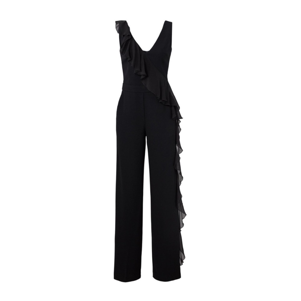 TRINA TURK • Black Ruffle Jumpsuit - Picture 1 of 3